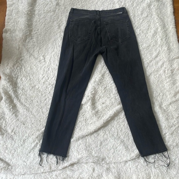 Boyish Black Distressed Jeans with Frayed Hem - Picture 9 of 15